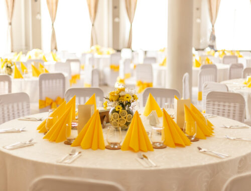 table mariage jaune