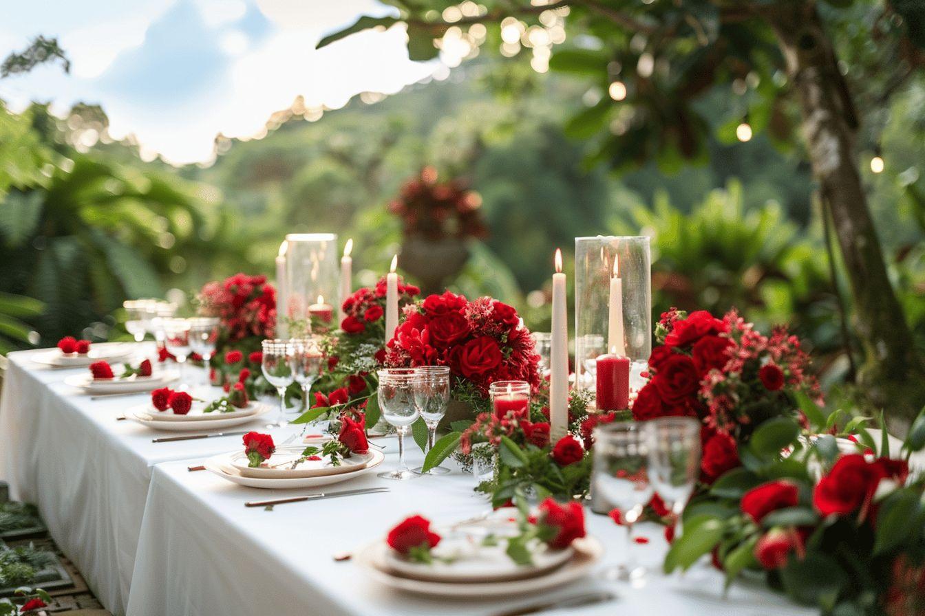 Décoration Mariage Rouge Et Blanc Chic